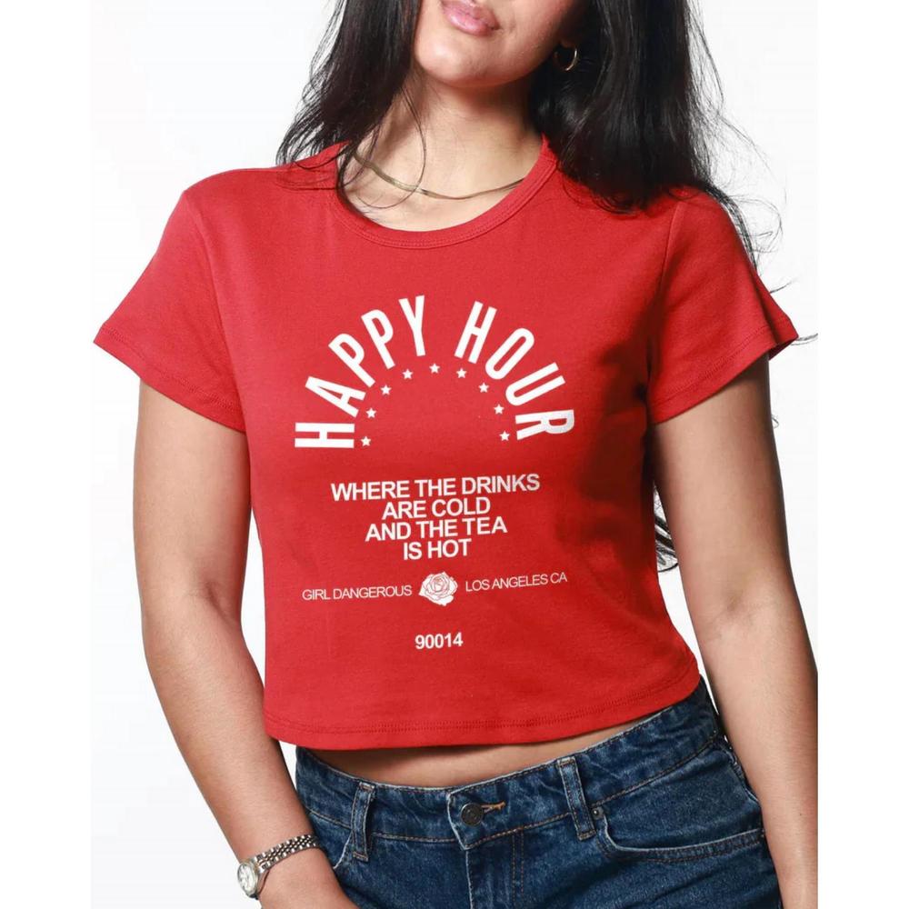 NEW GIRL DANGEROUS happy hour cropped top in red
